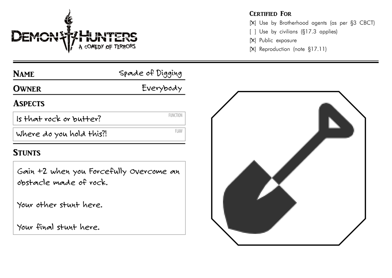 An automatically generated item card